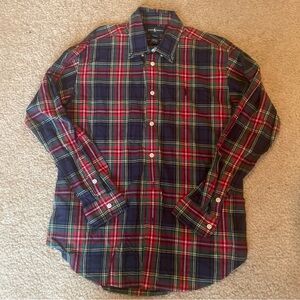 Polo by Ralph Lauren Red & Navy Plaid Button-Down Shirt size 16-18